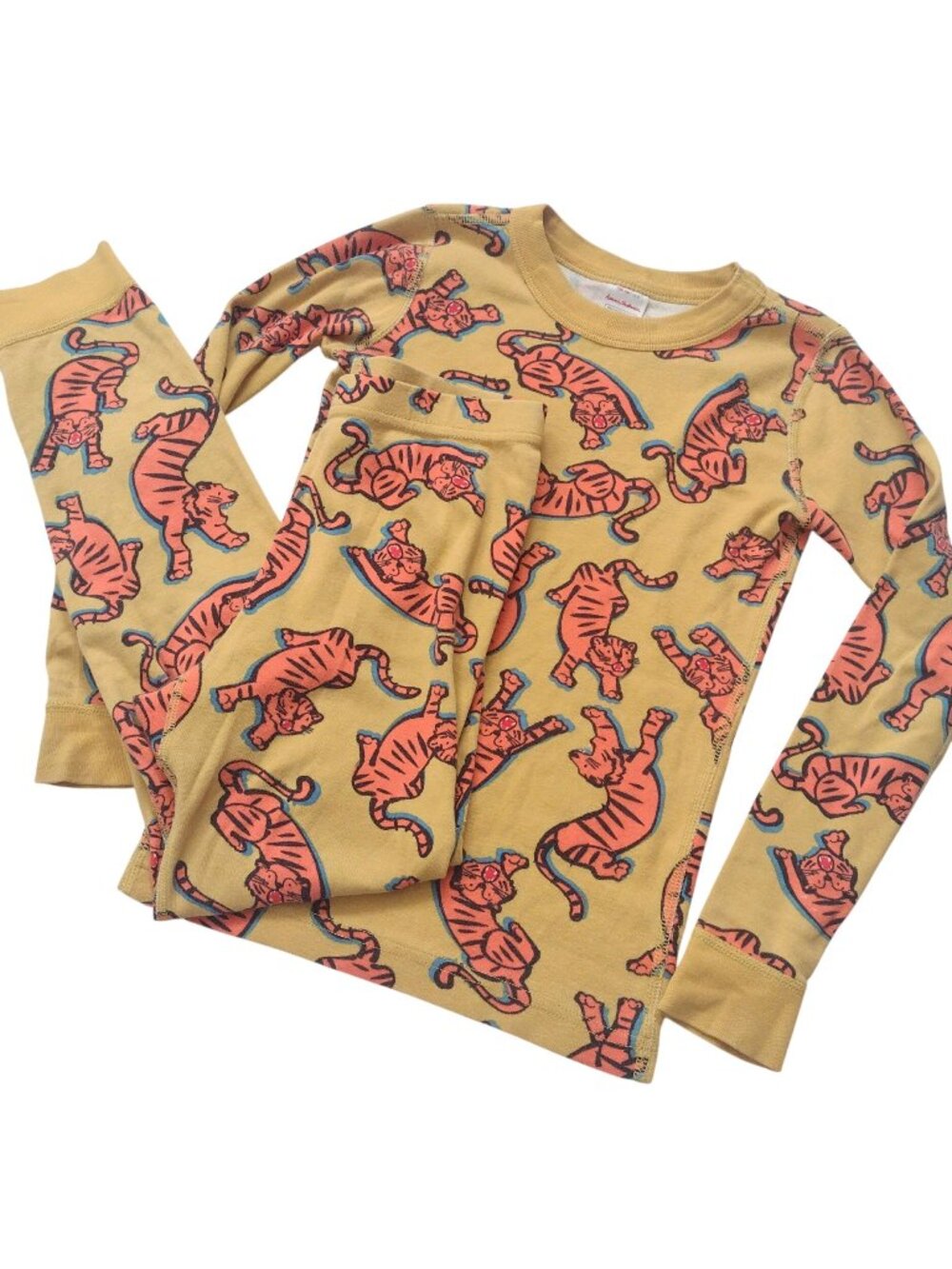 Hanna Andersson Kids Pajamas 8 Stretching Tiger Print Organic Cotton HannaJams